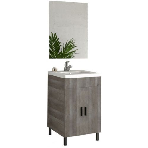 ΕΠΙΠΛΟ ΜΠΑΝΙΟΥ ΣΕΤ ΜΕ ΚΑΘΡΕΠΤΗ Drop ROMA 50 II Light Grigio 50 cm