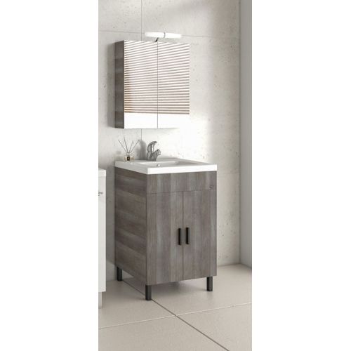 ΕΠΙΠΛΟ ΜΠΑΝΙΟΥ ΣΕΤ ΜΕ ΚΑΘΡΕΠΤΗ Drop ROMA 50 Light Grigio 50 cm