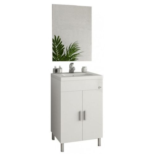 ΕΠΙΠΛΟ ΜΠΑΝΙΟΥ ΣΕΤ ΜΕ ΚΑΘΡΕΠΤΗ Drop ROMA 50 II White 50 cm