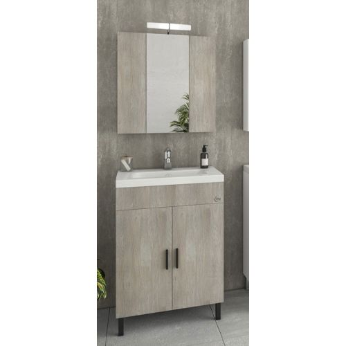 ΕΠΙΠΛΟ ΜΠΑΝΙΟΥ ΣΕΤ ΜΕ ΚΑΘΡΕΠΤΗ Drop ROMA 60 Light Beige 60 cm