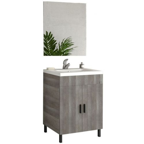 ΕΠΙΠΛΟ ΜΠΑΝΙΟΥ ΣΕΤ ΜΕ ΚΑΘΡΕΠΤΗ Drop ROMA 60 II Light Grigio 60 cm