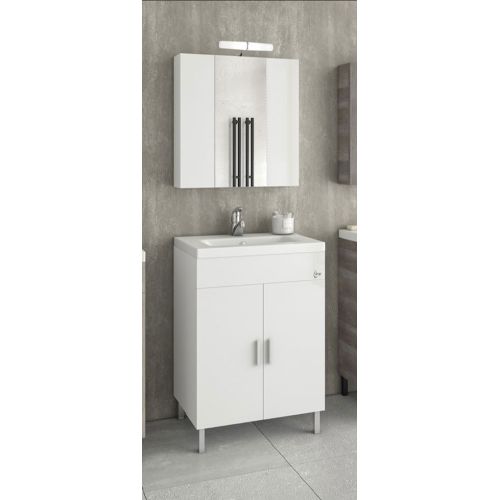 ΕΠΙΠΛΟ ΜΠΑΝΙΟΥ ΣΕΤ ΜΕ ΚΑΘΡΕΠΤΗ Drop ROMA 60 White 60 cm