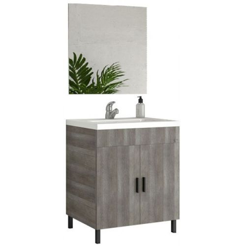 ΕΠΙΠΛΟ ΜΠΑΝΙΟΥ ΣΕΤ ΜΕ ΚΑΘΡΕΠΤΗ Drop ROMA 70 II Light Grigio 70 cm