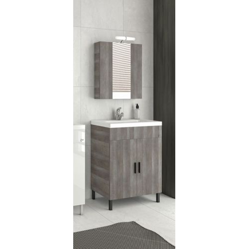 ΕΠΙΠΛΟ ΜΠΑΝΙΟΥ ΣΕΤ ΜΕ ΚΑΘΡΕΠΤΗ Drop ROMA 70 Light Grigio 70 cm