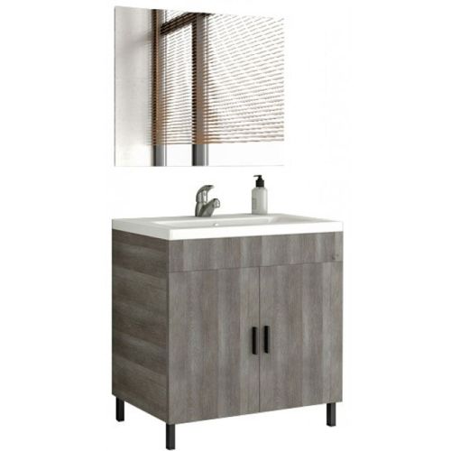 ΕΠΙΠΛΟ ΜΠΑΝΙΟΥ ΣΕΤ ΜΕ ΚΑΘΡΕΠΤΗ Drop ROMA 80 II Light Grigio 80 cm