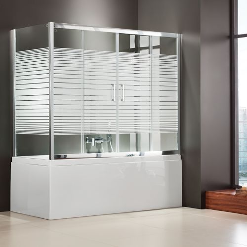 ΚΑΜΠΙΝΑ ΠΟΡΤΑ ΜΠΑΝΙΕΡΑΣ AXIS Bath Slider SLB2X 170 S (2+2) Stripes + 2 x ΧB3/140-100  174-177 x h 140 cm