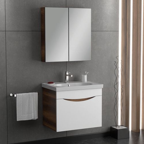 ΕΠΙΠΛΟ ΜΠΑΝΙΟ ΣΕΤ MARTIN SMILE ΛΕΥΚΟ / BAROK 60cm Mat Λάκα  MDF 18mm