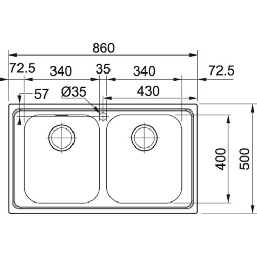 ΝΕΡΟΧΥΤΗΣ ΚΟΥΖΙΝΑΣ ΑΝΟΞΕΙΔΩΤΟΣ FRANKE Smart SRX 620 - 86 Inox 86x50 cm