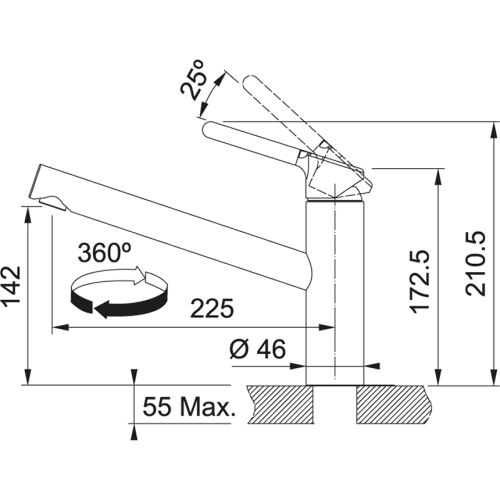 ΜΠΑΤΑΡΙΑ ΝΕΡΟΧΥΤΗ ΚΟΥΖΙΝΑΣ FRANKE ORBIT Standard Chrome