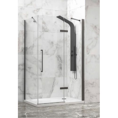 ΚΑΜΠΙΝΑ ΝΤΟΥΖΙΕΡΑΣ & ΕΝΑ SIDE PANEL Karag TINOS 100 & TN-10 Gun Metal 70x70x200 cm