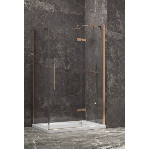ΚΑΜΠΙΝΑ ΝΤΟΥΖΙΕΡΑΣ & ΕΝΑ SIDE PANEL Karag TINOS 100 & TN-10 Rose Gold 70x70x200 cm