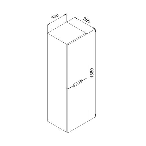 ΣΤΗΛΗ ΚΡΕΜΑΣΤΗ ΕΠΙΠΛΟ ΜΠΑΝΙΟ MARTIN TREND ΑΝΘΡΑΚΙ 35x35x138cm Λάκα Ματ MDF 18mm