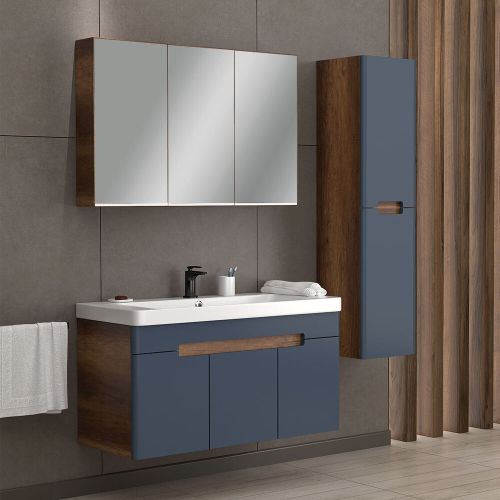 ΕΠΙΠΛΟ ΜΠΑΝΙΟ ΚΟΜΠΛΕ MARTIN TREND ΑΝΘΡΑΚΙ 105cm Λάκα Ματ MDF 18mm
