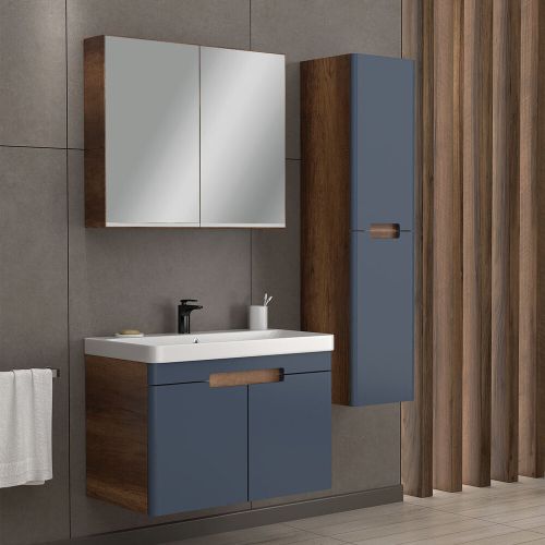 ΕΠΙΠΛΟ ΜΠΑΝΙΟ ΚΟΜΠΛΕ MARTIN TREND ΑΝΘΡΑΚΙ 80cm Λάκα Ματ MDF 18mm
