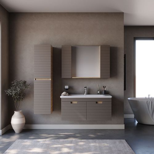 ΕΠΙΠΛΟ ΜΠΑΝΙΟ ΣΕΤ MARTIN VEGA Cappuccino 100cm Λάκα MDF 18mm