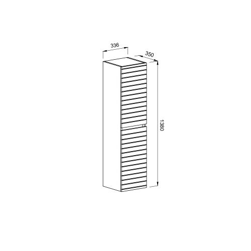 ΕΠΙΠΛΟ ΜΠΑΝΙΟΥ ΚΡΕΜΑΣΤH ΣΤΗΛΗ MARTIN VEGA Cappuccino MDF 18mm Λάκα 34  33,6x35x138cm