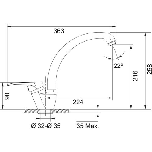 ΜΠΑΤΑΡΙΑ ΝΕΡΟΧΥΤΗ ΚΟΥΖΙΝΑΣ FRANKE VEGA Standard Onyx