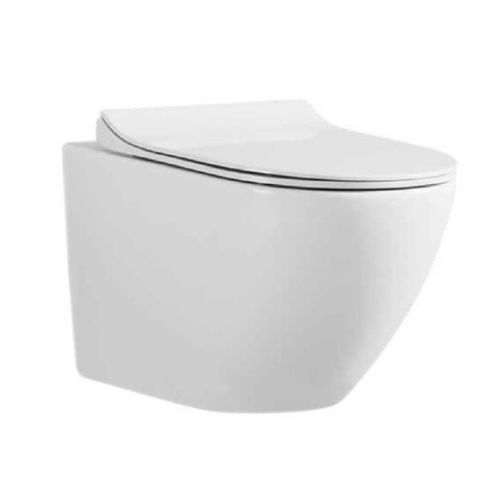 ΛΕΚΑΝΗ WC ΚΡΕΜΑΣΤΗ ΜΕ Soft Close ΚΑΛΥΜΜΑ KLP VERA RIMLESS Λευκό 49x37 cm