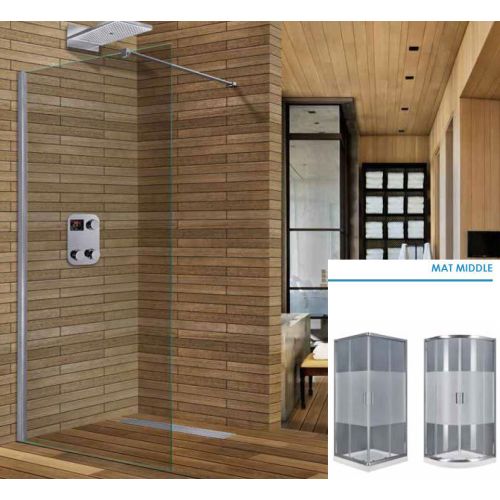 ΣΤΑΘΕΡΟ ΠΑΝΕΛ ΔΙΑΧΩΡΙΣΤΙΚΟ ΝΤΟΥΣ Aquarelle Walk - In W 80  H 185 cm 6mm MAT MIDDLE