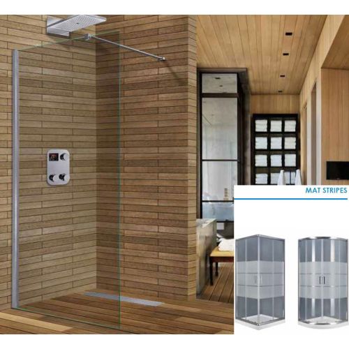 ΣΤΑΘΕΡΟ ΠΑΝΕΛ ΔΙΑΧΩΡΙΣΤΙΚΟ ΝΤΟΥΣ Aquarelle Walk - In W 70  H 190 cm 6mm MAT STRIPES