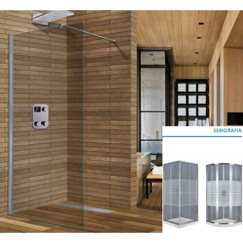 ΣΤΑΘΕΡΟ ΠΑΝΕΛ ΔΙΑΧΩΡΙΣΤΙΚΟ ΝΤΟΥΣ Aquarelle Walk - In W 80  H 185 cm 6mm SERIGRAFIA