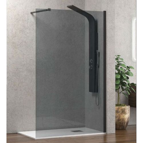 ΣΤΑΘΕΡΟ ΠΑΝΕΛ ΔΙΑΧΩΡΙΣΤΙΚΟ ΝΤΟΥΣ Karag WALKIN 1 NERO Matt 110 x 200 cm FUME 8mm