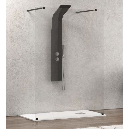 ΣΤΑΘΕΡΟ ΠΑΝΕΛ ΔΙΑΧΩΡΙΣΤΙΚΟ ΝΤΟΥΣ Karag WALKIN 3 NERO MATT 108 x 200 cm ΔΙΑΦΑΝΕΣ 8mm