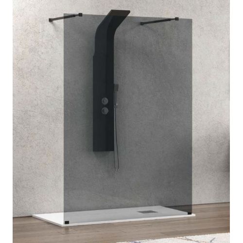 ΣΤΑΘΕΡΟ ΠΑΝΕΛ ΔΙΑΧΩΡΙΣΤΙΚΟ ΝΤΟΥΣ Karag WALKIN 3 NERO MATT 118 x 200 cm FUME 8mm