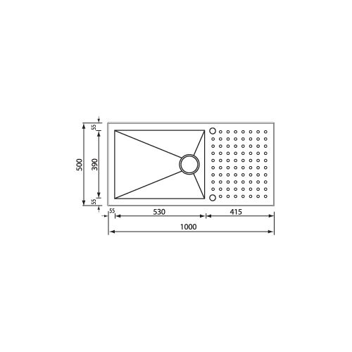 Νεροχύτης (100χ50) SANITEC CODE 11906 - Σατινέ
