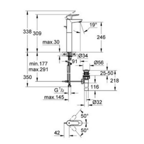 ΜΠΑΤΑΡΙΑ ΝΙΠΤΗΡΑ ΕΠΙΤΡΑΠΕΖΙΑ GROHE BauLoop 32856
