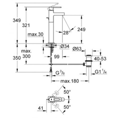 ΜΠΑΤΑΡΙΑ ΝΙΠΤΗΡΑ ΕΠΙΤΡΑΠΕΖΙΑ GROHE QUADRA 32633