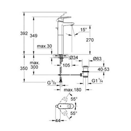 ΜΠΑΤΑΡΙΑ ΝΙΠΤΗΡΑ ΕΠΙΤΡΑΠΕΖΙΑ GROHE EUROPLUS 32618