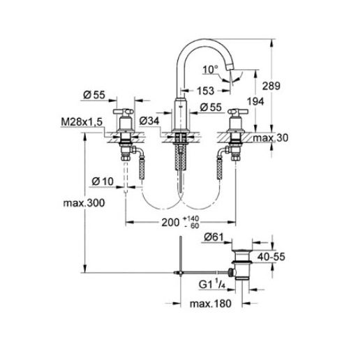 ΜΠΑΤΑΡΙΑ ΝΙΠΤΗΡΑ - ΠΑΓΚΟΥ GROHE ATRIO CLASSIC YPSILON 20008