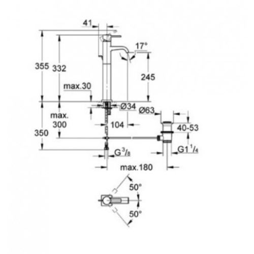 ΜΠΑΤΑΡΙΑ ΝΙΠΤΗΡΑ ΕΠΙΤΡΑΠΕΖΙΑ GROHE ALLURE 32760