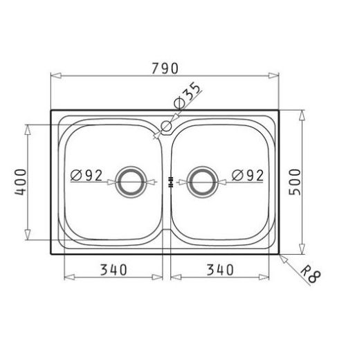 ΝΕΡΟΧΥΤΗΣ INOX PYRAMIS AMALTIA 79x50