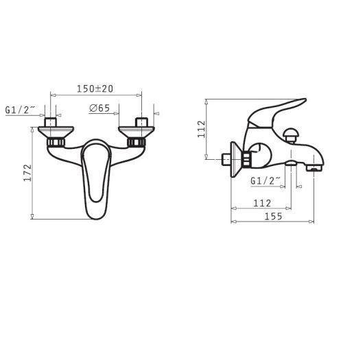 Μπαταρία Λουτρού Pyramis Rustico Πλήρης
