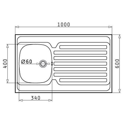 ΝΕΡΟΧΥΤΗΣ ΕΠΙΚΑΘΗΜΕΝΟΣ PYRAMIS International (100x60) 1B 1D Inox Σατινέ 100x60 cm