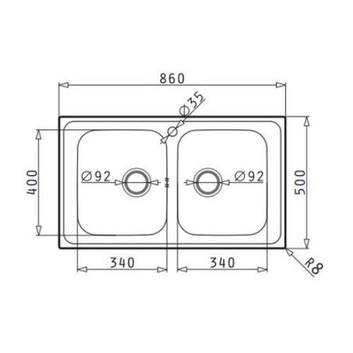 ΝΕΡΟΧΥΤΗΣ ΕΝΘΕΤΟΣ PYRAMIS Athena (86x50) 2B Inox Σατινέ 86x50 cm