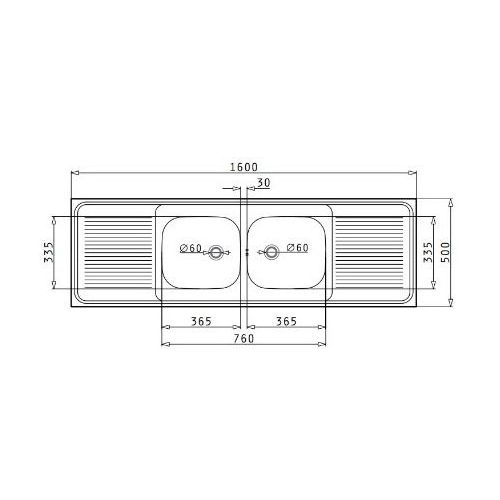 ΝΕΡΟΧΥΤΗΣ ΕΠΙΚΑΘΗΜΕΝΟΣ PYRAMIS International (160x50) 2B 2D Inox Λείο 160x50 cm