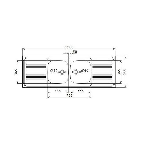 ΝΕΡΟΧΥΤΗΣ ΕΠΙΚΑΘΗΜΕΝΟΣ PYRAMIS International (150x50) 2B 2D Inox Λείο 150x50 cm