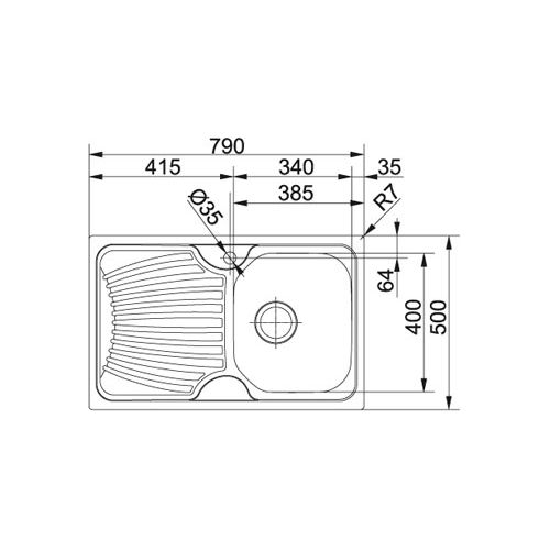 ΝΕΡΟΧΥΤΗΣ ΕΝΘΕΤΟΣ FRANKE Alfa-ONX 611-79 79x50 cm