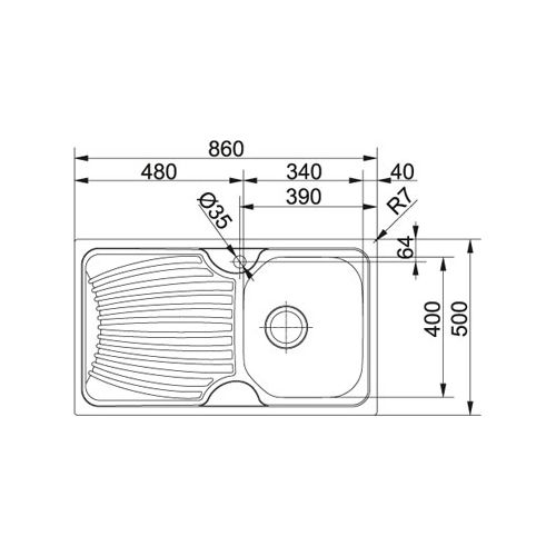 ΝΕΡΟΧΥΤΗΣ ΕΝΘΕΤΟΣ FRANKE Alfa-ECO 611-N 86x50 cm