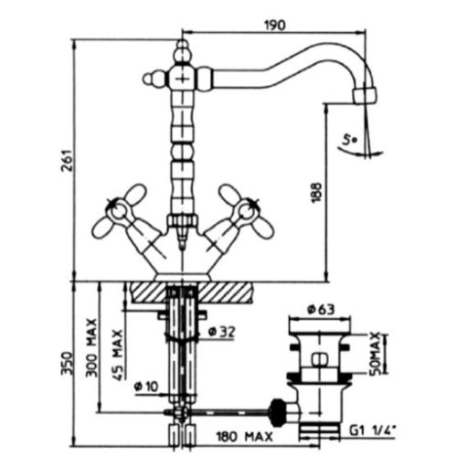 ΜΠΑΤΑΡΙΑ ΚΟΥΖΙΝΑΣ ΧΡΩΜΕ Teorema DAISY CROMO 170577