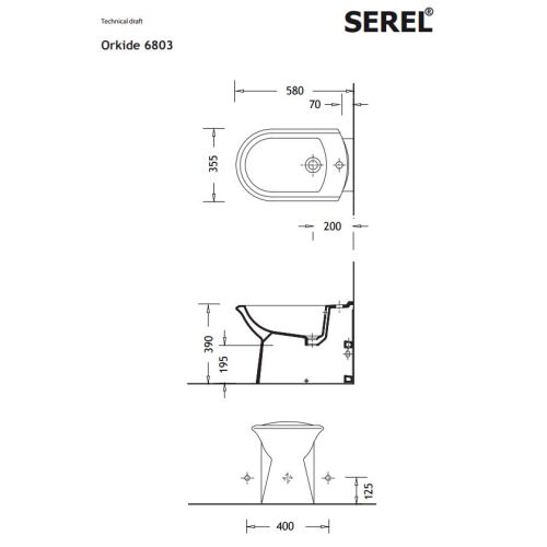 ΜΠΙΝΤΕ SEREL ORKIDE 6803 White 58x35,5 cm