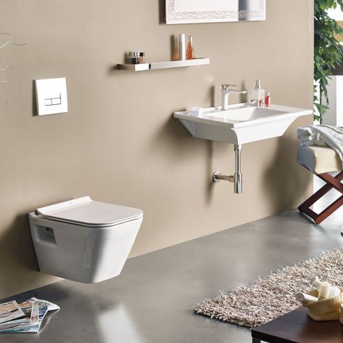 ΛΕΚΑΝΗ WC ΚΡΕΜΑΣΤΗ ΜΕ ΚΑΛΥΜΜΑ ΒΑΚΕΛΙΤΗ SEREL DIAGONAL DG1000 White 53x35,5 cm