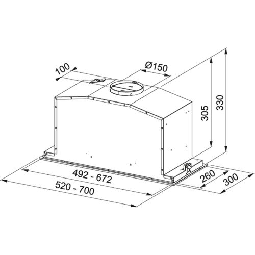 ΑΠΟΡΡΟΦΗΤΗΡΑΣ ΕΝΤΟΙΧΙΖΟΜΕΝΟΣ FRANKE BOX FBI 537 XS NP BUILT-IN Inox 52 cm
