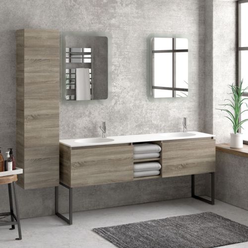 Έπιπλο βάσης με δύο συρτάρια & ράφια για νιπτήρα επίπλου SPACE KARAG