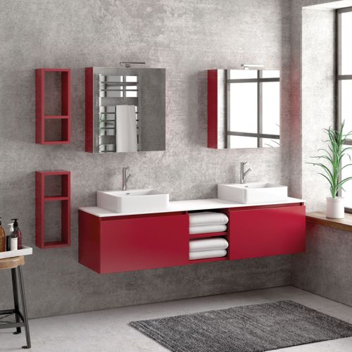 Έπιπλο βάσης με δύο συρτάρια, ράφια & solid επιφάνεια SPACE KARAG