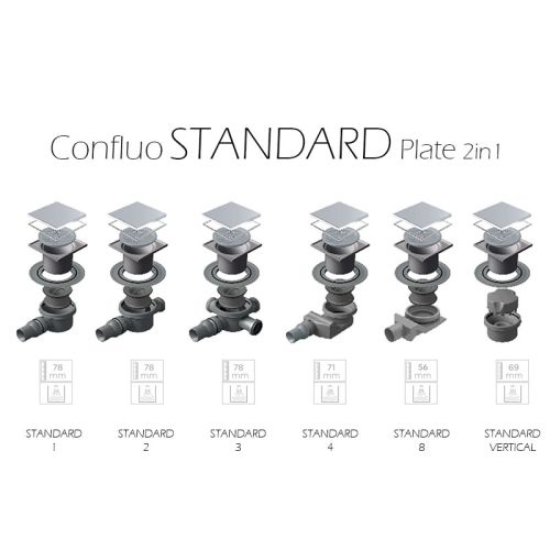 Σιφόνι δαπέδου 15cm CONFLUO STANDARD PLATE 2σε1 KARAG