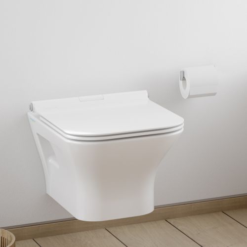 ΛΕΚΑΝΗ WC ΚΡΕΜΑΣΤΗ ΜΕ ΚΑΛΥΜΜΑ ΒΑΚΕΛΙΤΗ SEREL NITA Square NT1000 White 52x35,5 cm